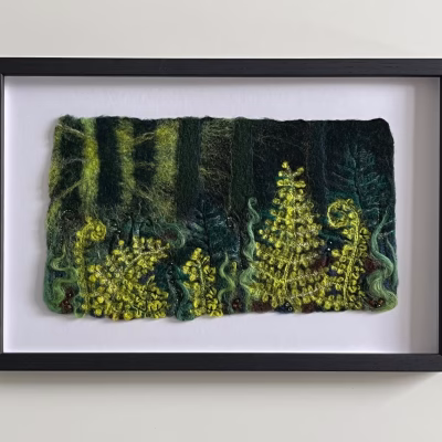 Deep in the Woods Original Felt Art