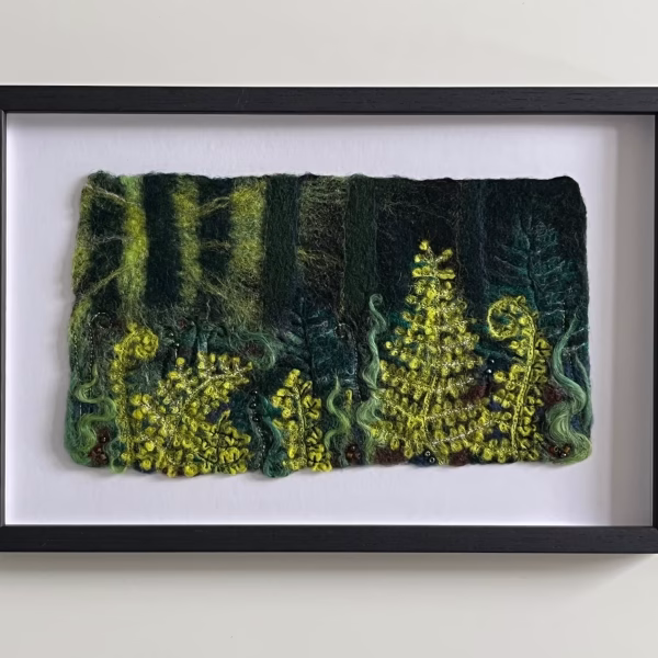 Deep in the Woods Original Felt Art