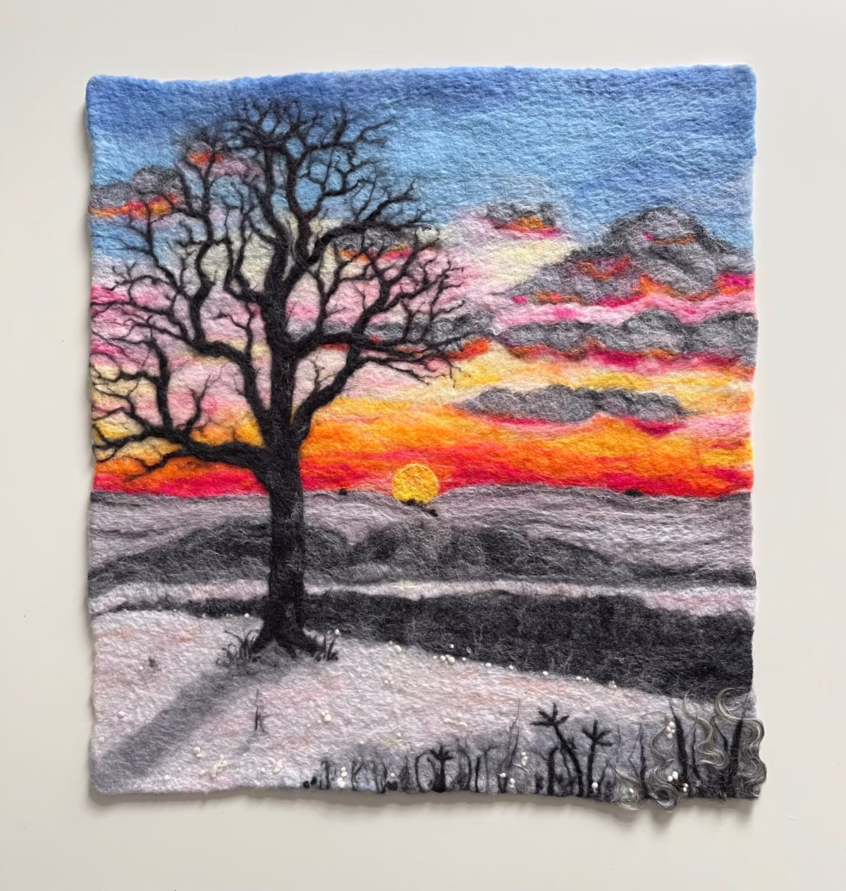 Surprise Sunset Original Felt Art