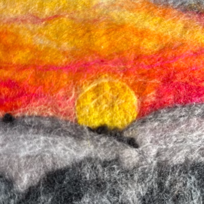 Surprise Sunset Original Felt Art