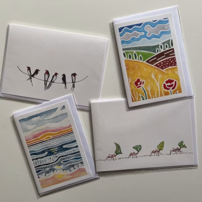 watercolours cards Watercolour Greeting Cards (Set of 4)